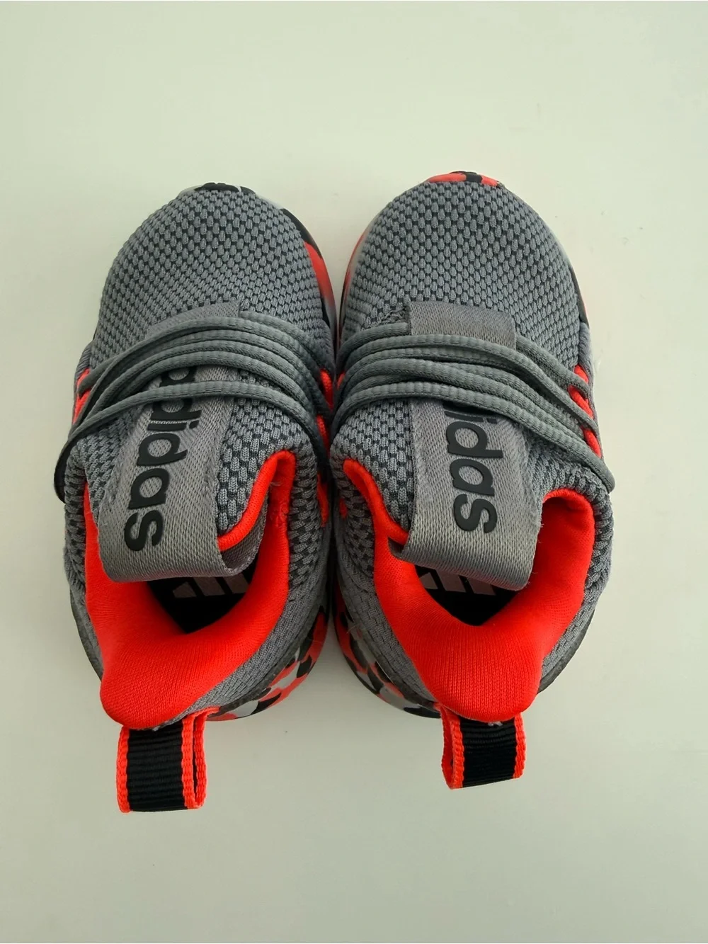 adidas Kids Gray & Red Knit Slip-On Sneakers
